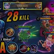 Savage 28 Kills Miya 9 Min Full Build Insane Lifesteal Build Top 1 Global Miya Mlbb