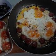Яичница Суджуком Турецкий Завтрак Sucuklu Yumurta
