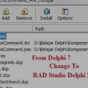 Install Component Doscommand Delphi 7 Into Rad Studio Delphi Xe7