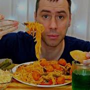 Mukbang Спагетти В Томатном Соусе С Фрикадельками