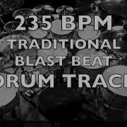 235 Bpm Traditional Blast Beat Drum Track