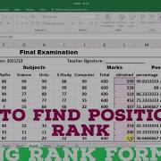 How Do You Calculate Position In Excel Or How To Get Ranking Position In Excel