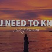 Axel Johansson You Need To Know Lyrics