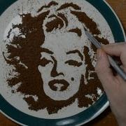 Drawing With Coffee Grounds Marilyn Monroe Food Art