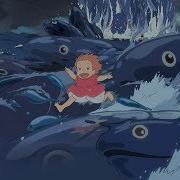 Ponyo Rides A Sea Of Fish