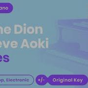 Ashes Piano Karaoke Instrumental Celine Dion Steve Aoki