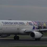 Turkish Airlines A321 200 Lego Livery Landing At Manchester Airport