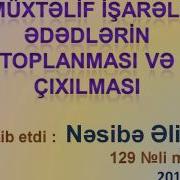 Muxtelif Isareli Ededlerin Toplanmasi Ve Cixilmasi