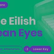 Ocean Eyes Lower Key Piano Karaoke Instrumental Billie Eilish