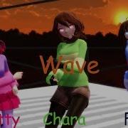 Mmd Undertale And Glitchtale Wave Betty Chara And Frisk